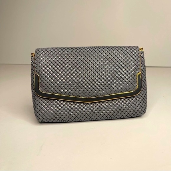 Vintage 70’s Silver Envelope Shoulder Clutch Metal Evening Bag - Picture 4 of 17